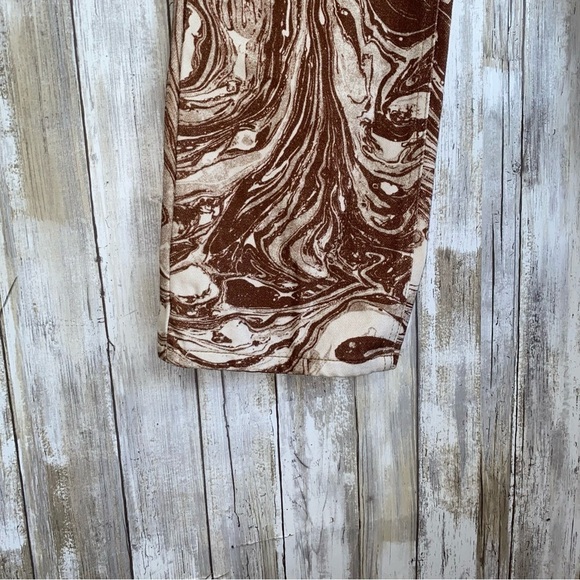 NWT Topshop Straight Kort High Rise Jeans in brown marble - Picture 4 of 8